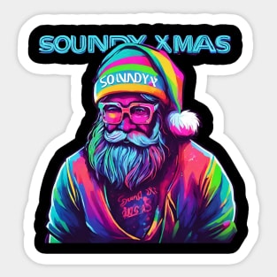 Elektronic Music Christmas Rave Club Dance Santa Sticker